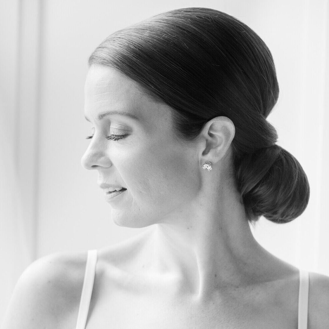 elegant black and white bridal portrait